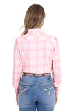 PURE WESTERN LADIES L/S SHIRT - KELLI - PEACH / WHITE - P6S2140251 1032 [SZ:14]