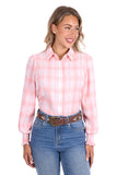 PURE WESTERN LADIES L/S SHIRT - KELLI - PEACH / WHITE - P6S2140251 1032 [SZ:14]