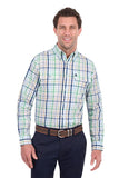 THOMAS COOK MENS L/S SHIRT 2 PKT - LOUIE - GREEN / BLUE / MULTI CHECK - T6S1115029  609 [SZ:M]
