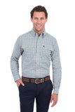 THOMAS COOK MENS L/S SHIRT 2 PKT - RORY - SAGE / NAVY CHECK - T6S1115031 3742 [SZ:M]