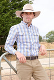 THOMAS COOK MENS L/S SHIRT 2 PKT - TOMMY - TAN / NAVY CHECK - T6S1115034 445 [SZ:L]