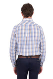 THOMAS COOK MENS L/S SHIRT 2 PKT - TOMMY - TAN / NAVY CHECK - T6S1115034 445 [SZ:L]