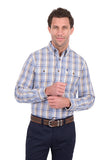 THOMAS COOK MENS L/S SHIRT 2 PKT - TOMMY - TAN / NAVY CHECK - T6S1115034 445 [SZ:L]