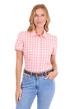 THOMAS COOK LADIES S/S SHIRT - AGNES - PEACH / WHITE CHECK - T6S2113074 [SZ:10]