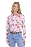 THOMAS COOK LADIES L/S SHIRT - FRANKIE - PINK BUSHFLOWERS - T6S2114068 313 [SZ:12]
