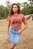 WRANGLER LADIES TEE SHIRT - ADELE - COPPER / COWGIRLS - X6S2598644 223 [SZ:10]