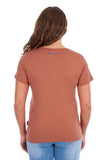 WRANGLER LADIES TEE SHIRT - ADELE - COPPER / COWGIRLS - X6S2598644 223 [SZ:10]