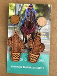 A TOUCH OF CANDY OAK EARRINGS PRICKLY PEAR
