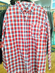 GROVERS MENS L/S SHIRT JASON RED WHITE BLUE CHECK