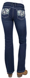 PURE WESTERN LADIES BOOTCUT JEANS LEG 32" MEG EVENING SKY