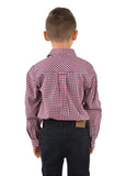 THOMAS COOK BOYS L/S SHIRT HUME RED/NAVY CHECK