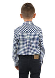 THOMAS COOK BOYS L/S SHIRT SWEENEY NAVY/WHITE CHECK