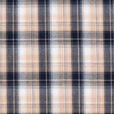 JUST COUNTRY WOMENS ABBEY FULL BUTTON PRINT WORKSHIRT - TAN, NAVY & WHITE PLAID - WWLS2657