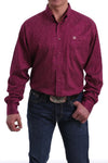 CINCH MENS L/S SHIRT MTW1105006 BURGUNDY