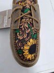 TWISTED X LADIES CELL STRETCH LACE UP MOCS SUNFLOWER BOMBER SUNFLOWER