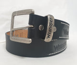 WRANGLER MENS BELT LOGO ABRASION BLACK