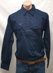 HARD SLOG MENS WORK SHIRT HALF/ LIGHT DARK NAVY