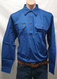 HARD SLOG MENS WORK SHIRT HALF/ LIGHT BLUE RIVER