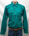 HARD SLOG MENS WORK SHIRT HALF/ LIGHT GREEN