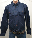 HARD SLOG MENS WORK SHIRT FULL/ LIGHT DARK NAVY
