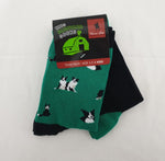 T/C FARMYARD SOCKS 2 PK KIDS BORDER COLLIE GREEN BLACK