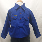 HARD SLOG KIDS WORK SHIRT HALF/ LIGHT ROYAL BLUE