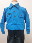HARD SLOG KIDS WORK SHIRT HALF/ LIGHT BRIGHT BLUE