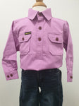 HARD SLOG KIDS WORK SHIRT HALF/ LIGHT VIOLET