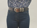THOMAS COOK BELT SILVER TWIN KEEPER CHOCOLATE