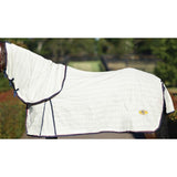 HORSE RUG GREG GRANT HEAVY TEAR-STOP COMBO WHITE w/ MAROON NAVY TRIM