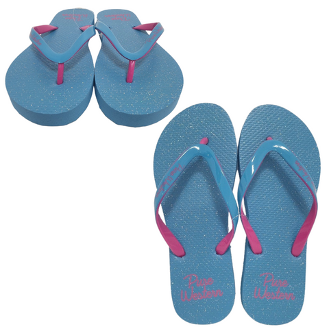 PURE WESTERN THONGS LADIES GLITTER BLUE