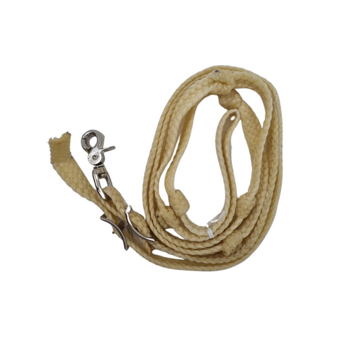 WAXED KNOTTED BARREL REINS 3/4" WHITE
