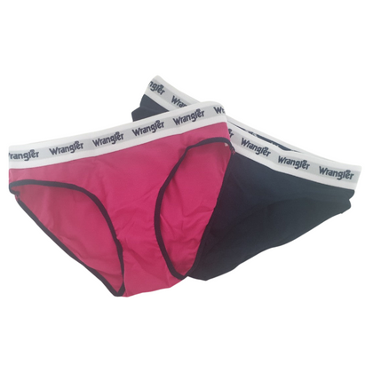 WRANGLER LADIES UNDERWEAR LOGO TWIN PACK NAVY PINK