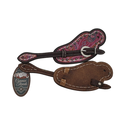 WEAVER VINTAGE PAISLEY SPUR STRAPS PINK