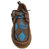 TWISTED X LADIES LACE UP MOCS DIAMOND STITCH BROWN CHOCOLATE TEAL