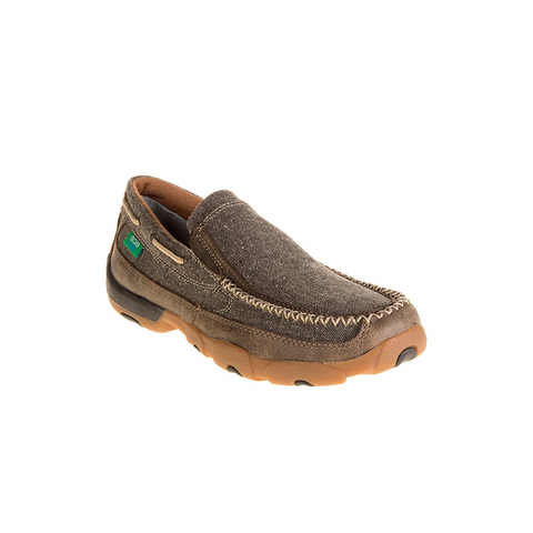 TWISTED X MENS DRIVING MOCS BOAT SLIP ON DUST