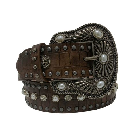 PURE WESTERN LADIES BELT CALIA BROWN