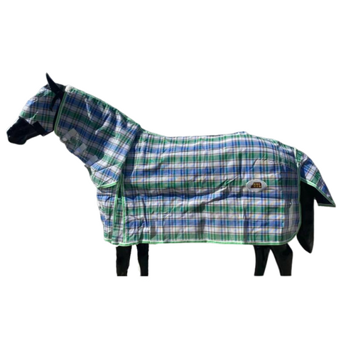 HORSE RUG GTL PVC SHADE CLOTH COMBO SHAZZIA GREEN CHECK