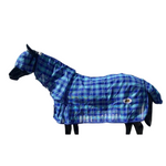 HORSE RUG GTL PVC SHADE CLOTH COMBO LIGHT BLUE BLUE CHECK