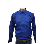 HARD SLOG MENS WORK SHIRT HALF/ LIGHT ROYAL BLUE
