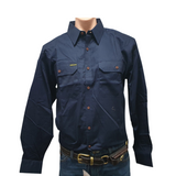 HARD SLOG MENS WORK SHIRT FULL/ LIGHT DARK NAVY