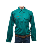 HARD SLOG MENS WORK SHIRT HALF/ LIGHT GREEN